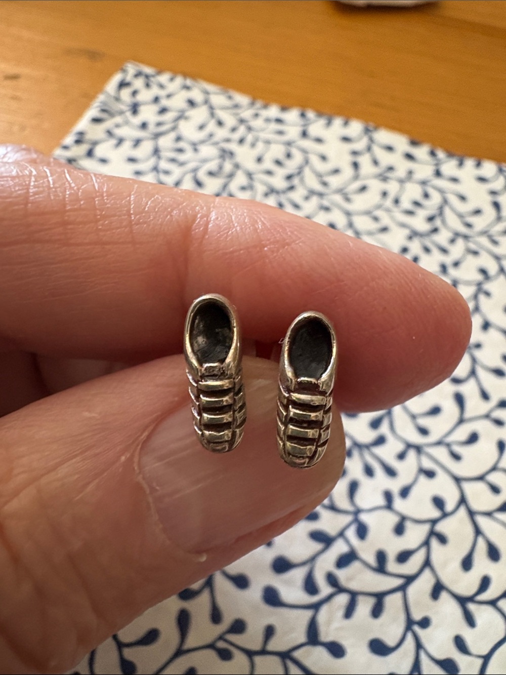 Sterling Silver Mini Sneaker Stud Earrings - Silver